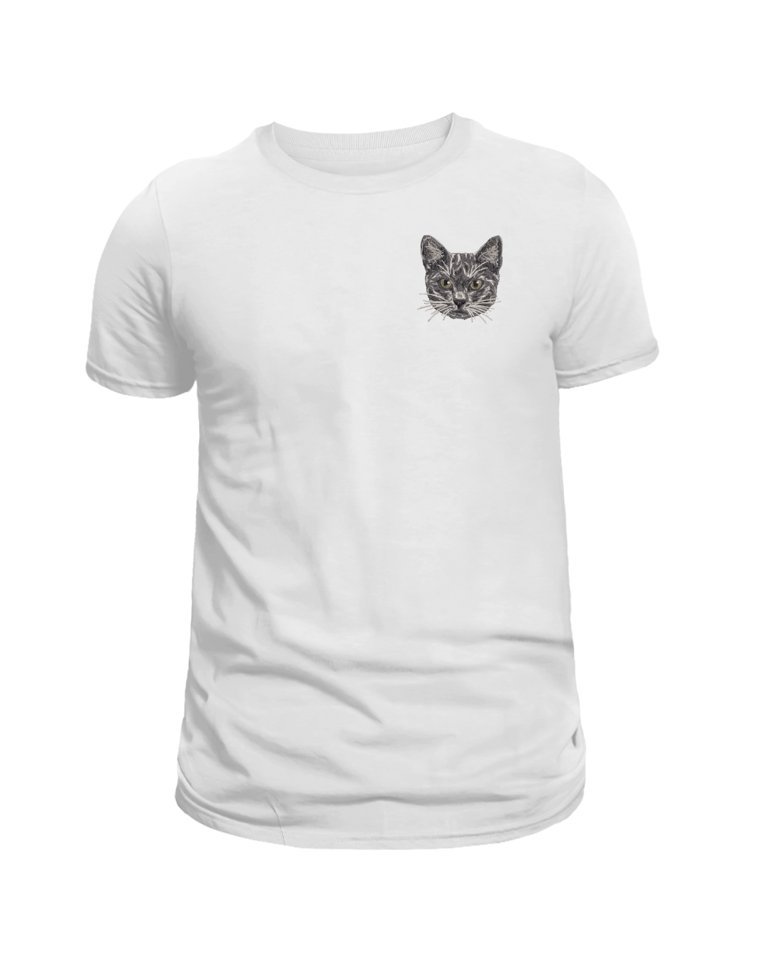 Camiseta bordada con gato azul ruso