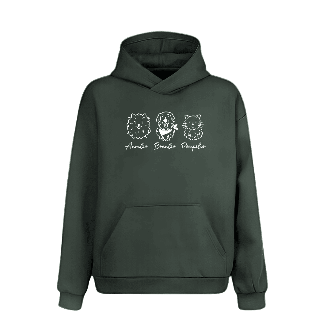 Hoodie personalizado en líneas con mascotas