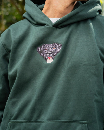 Hoodie bordado con labrador negro - hoodie bordado BRD2, Medellín Colombia