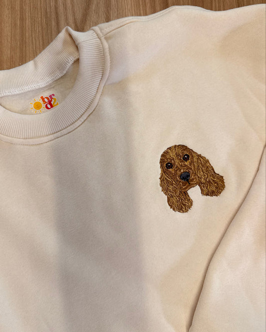 Buso bordado con cocker spaniel café