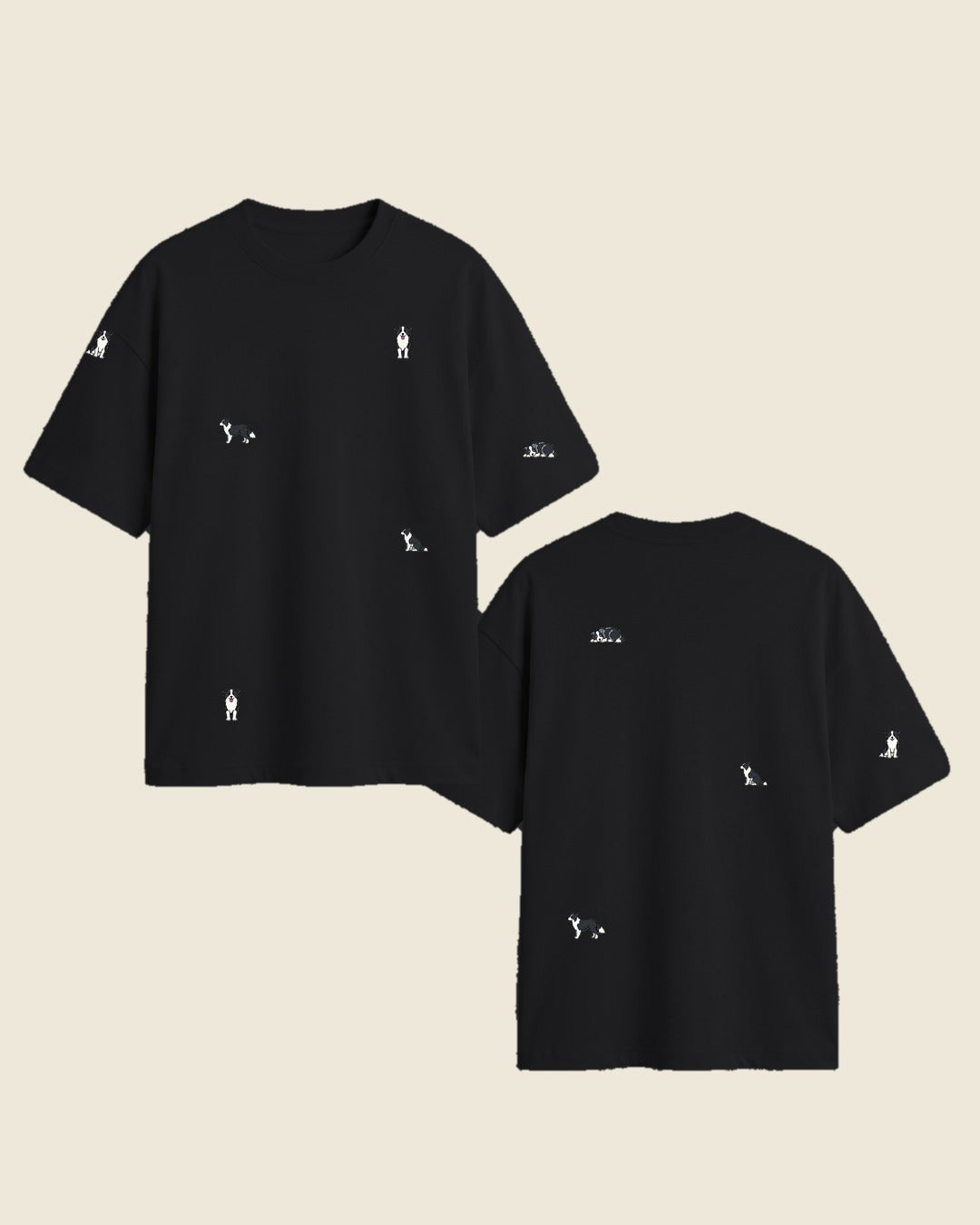 Camiseta mini border collie color negro - bordado BRD2, Medellín Colombia
