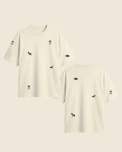 Camiseta mini boston terrier color crudo - bordado BRD2, Medellín Colombia