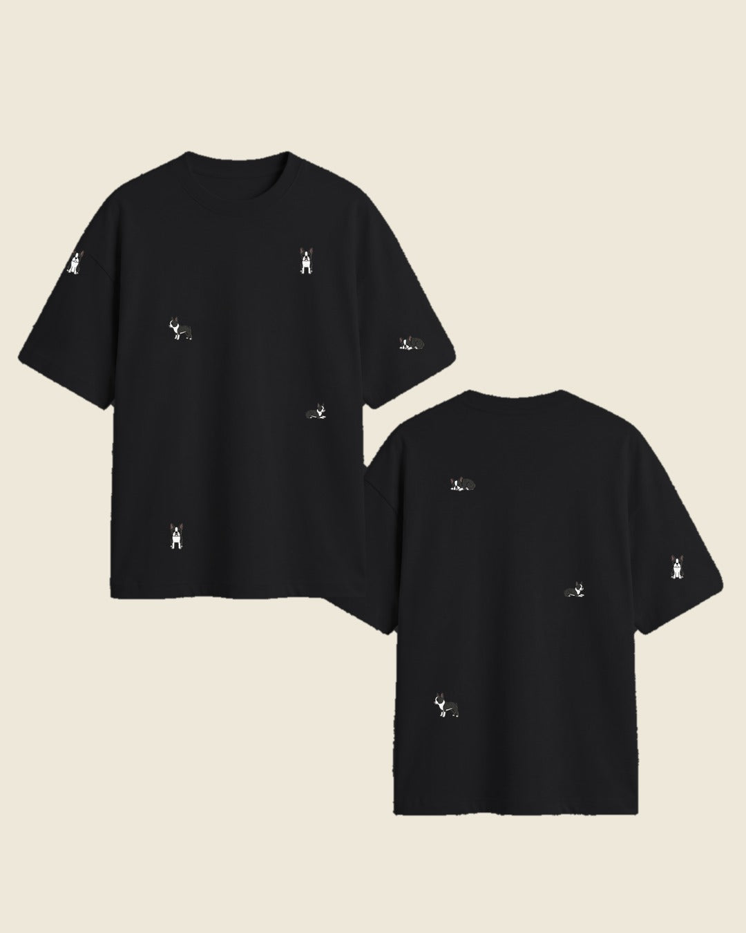 Camiseta mini boston terrier color negro - bordado BRD2, Medellín Colombia
