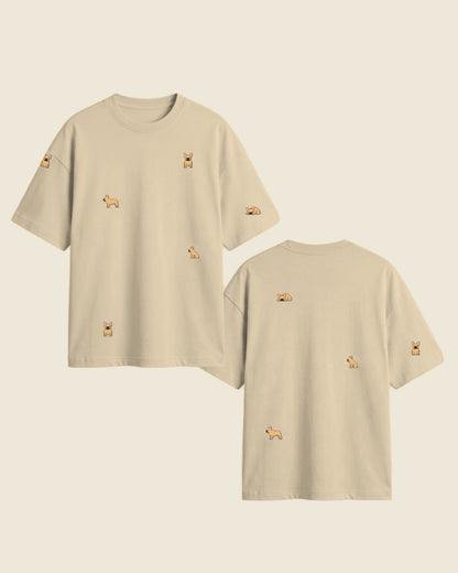 Camiseta mini bulldog francés color arena - bordado BRD2, Medellín Colombia