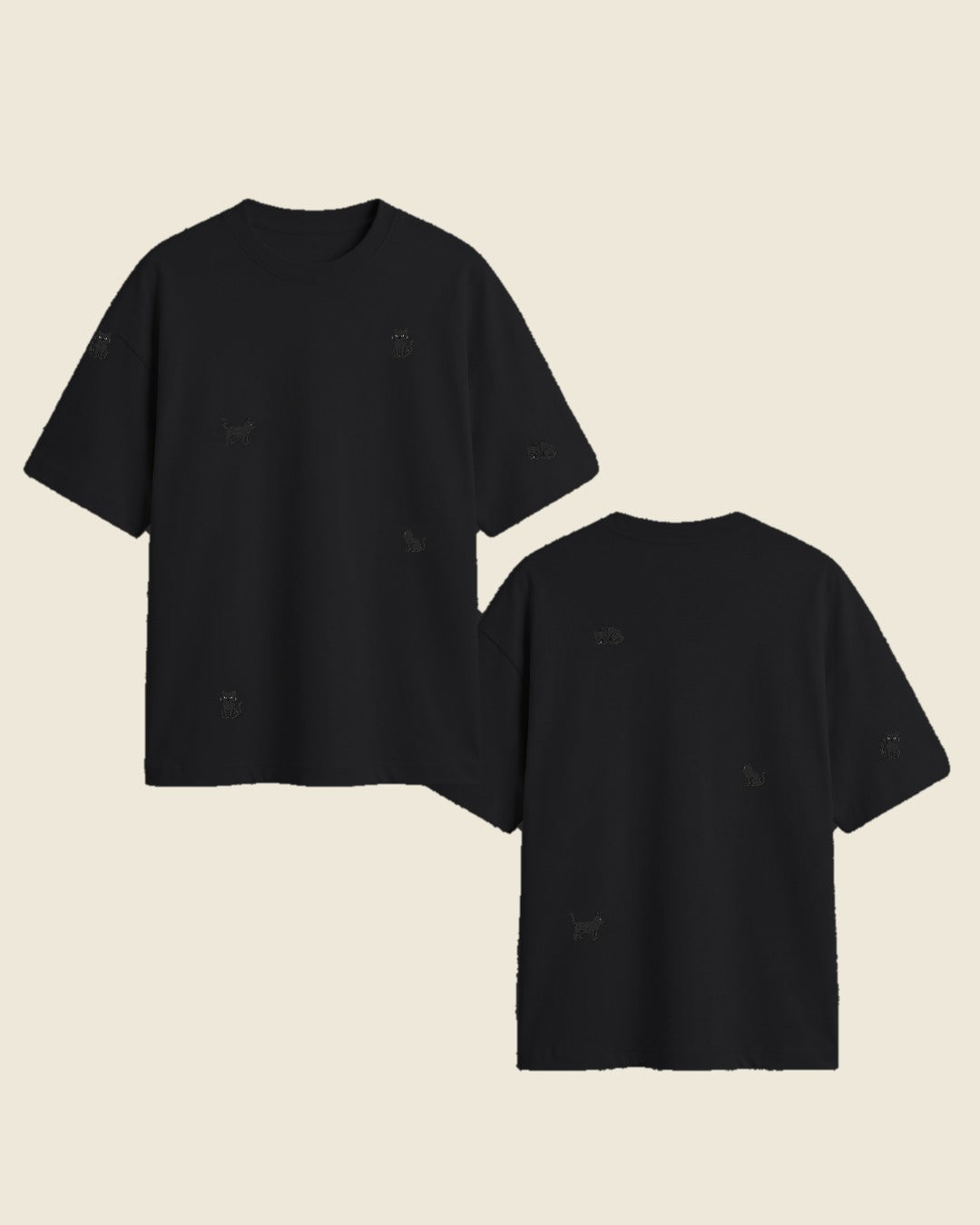 Camiseta mini gato negro color negro - bordado BRD2, Medellín Colombia
