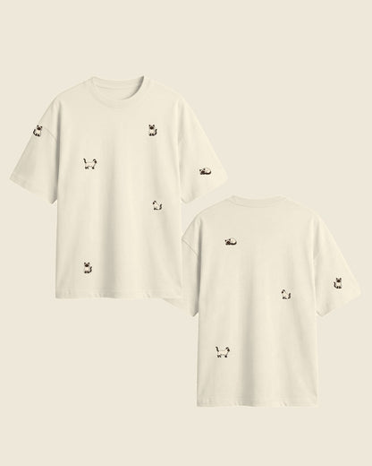Camiseta mini gato siamés color crudo - bordado BRD2, Medellín Colombia