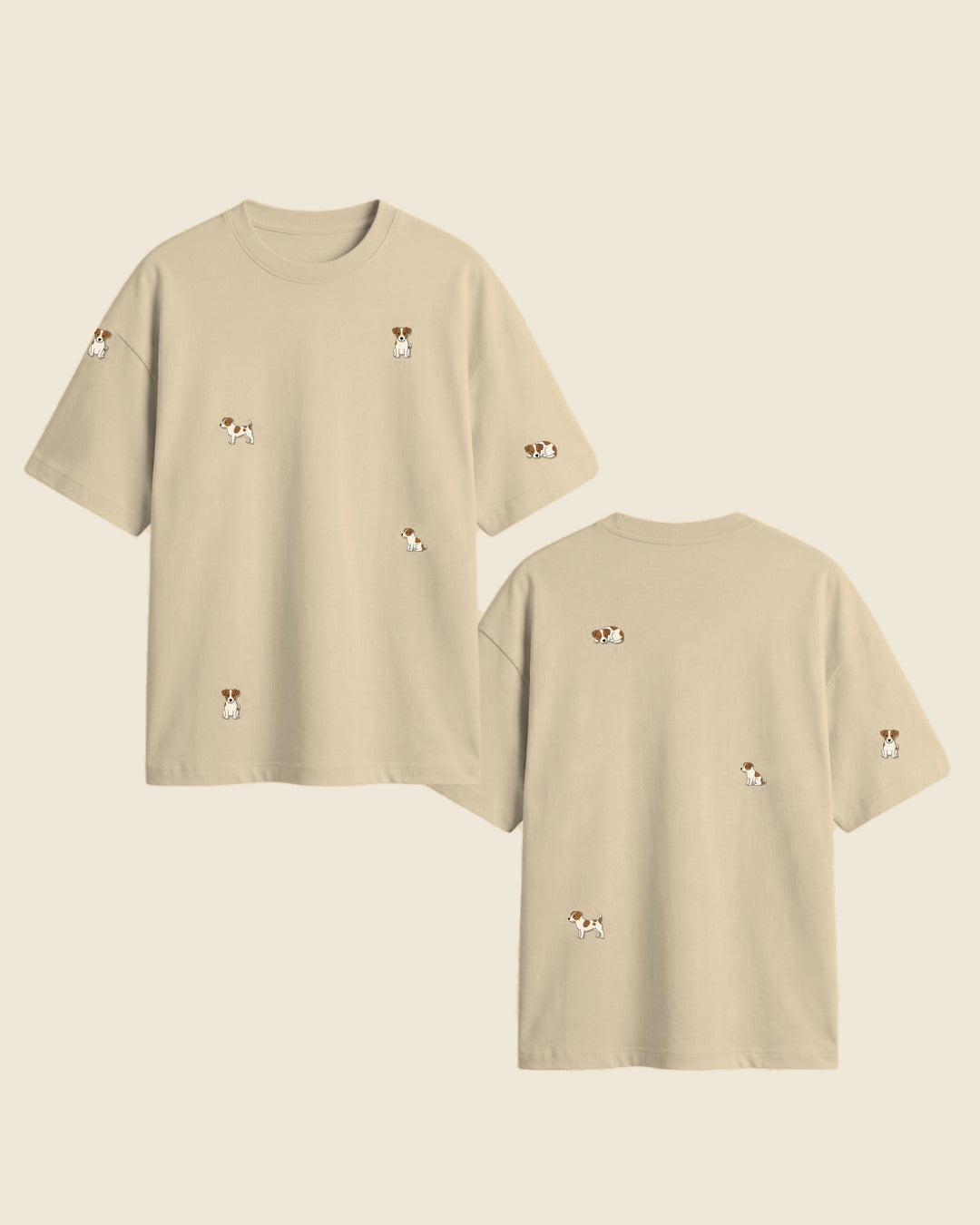 Camiseta mini jack russell color arena - bordado BRD2, Medellín Colombia