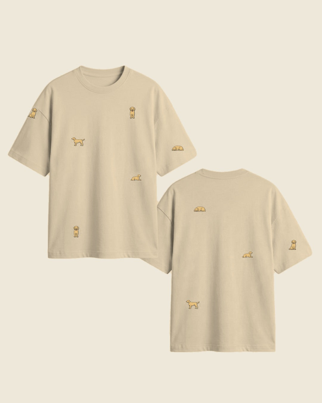 Camiseta mini labrador color arena - bordado BRD2, Medellín Colombia