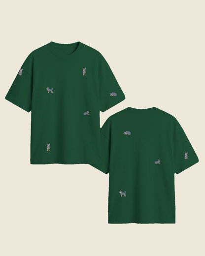 Camiseta mini pastor australiano color verde botella - bordado BRD2, Medellín Colombia