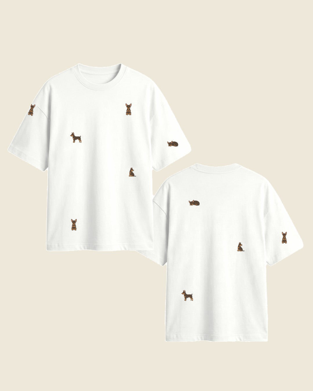 Camiseta mini pinscher color blanco - bordado BRD2, Medellín Colombia