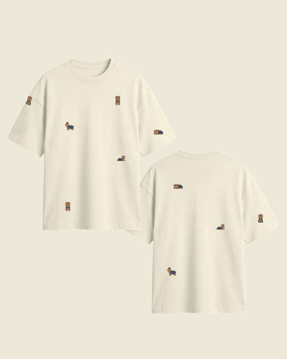 Camiseta mini yorkshire color crudo - bordado BRD2, Medellín Colombia