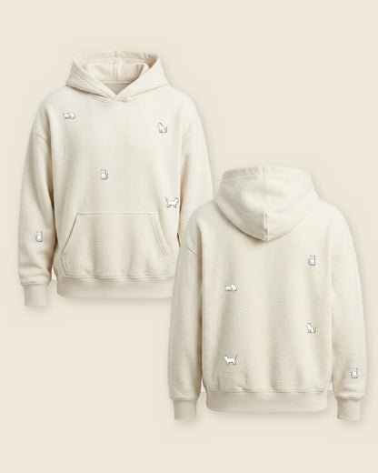 Hoodie mini gato blanco color marfil - bordado BRD2, Medellín Colombia