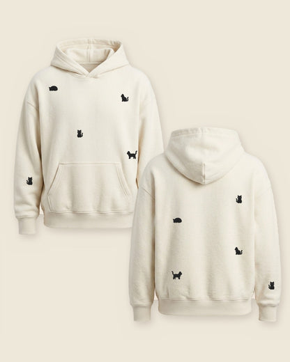 Hoodie mini gato negro color marfil - bordado BRD2, Medellín Colombia