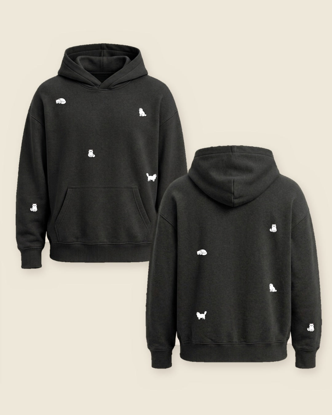 Hoodie mini gato persa color negro - bordado BRD2, Medellín Colombia